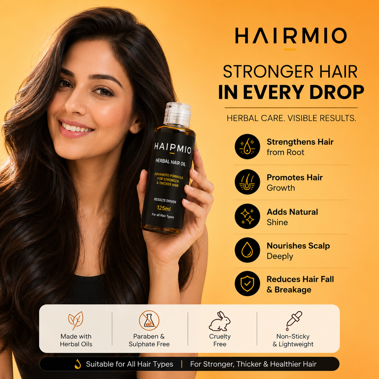 Hairmio™ - Hair & Beard Growth Oil (125ml) Hairmio